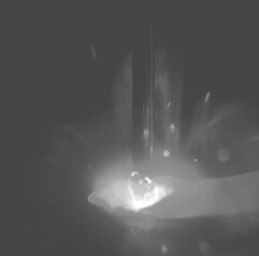Figure 2 HSV image of a short circuit transfer weld made with conventional GMAW equipment