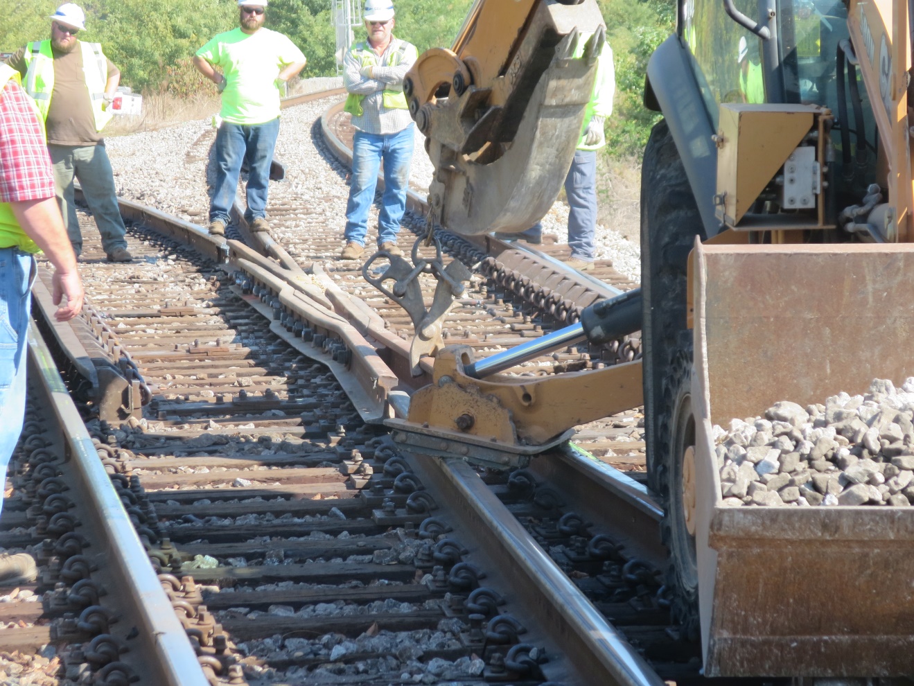Figure 2: Installation of the EWI-repaired frog in CSX’s heavy-haul line in Tanner, Alabama