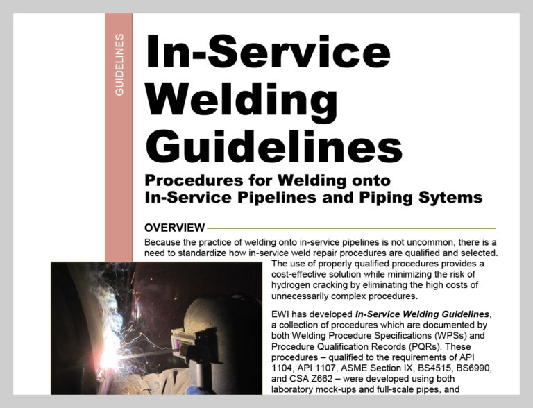 InService Welding Guidelines Pipeline Weld Qualification