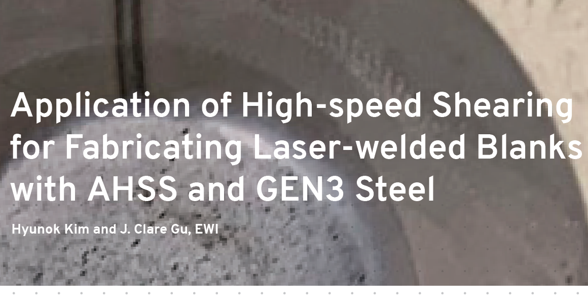 High Speed Shearing Of Steel Laser Welded Blanks Ewi