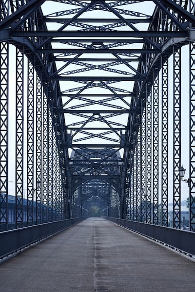A steel bridge with intricate details